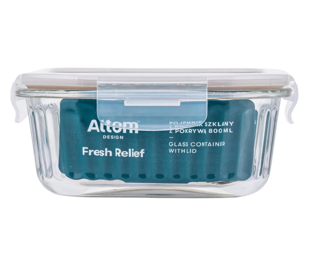 Altom Fresh Relief pojemnik z pok. kwadratowy 0,8l 16x16x7cm taupe - 1580556 - zdjęcie 3